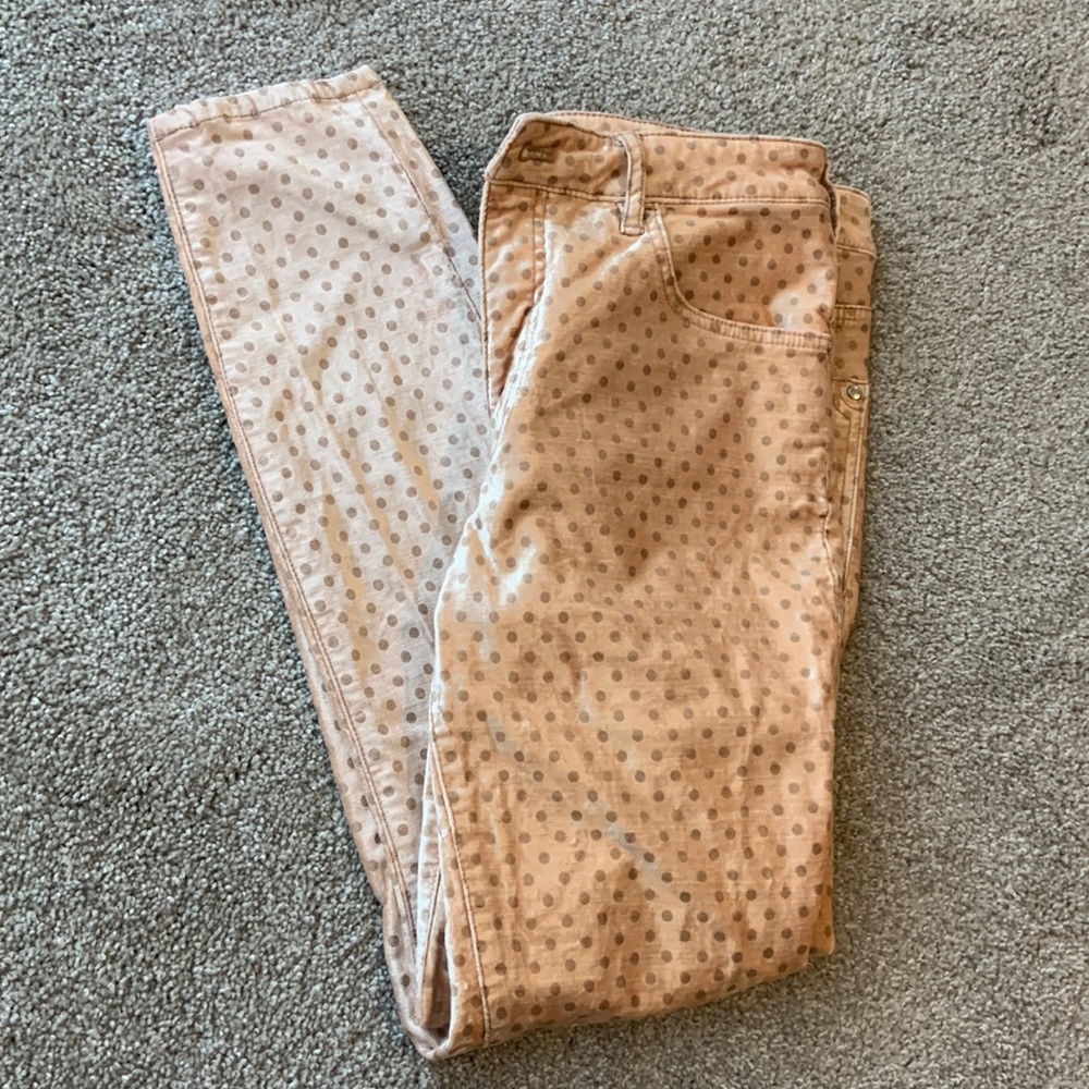 Anthro Pilcro Metallic Dot Skinny Jeans- Sz 30 EUC